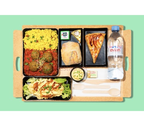 Kefta de boeuf, riz safrané et tomates séchées